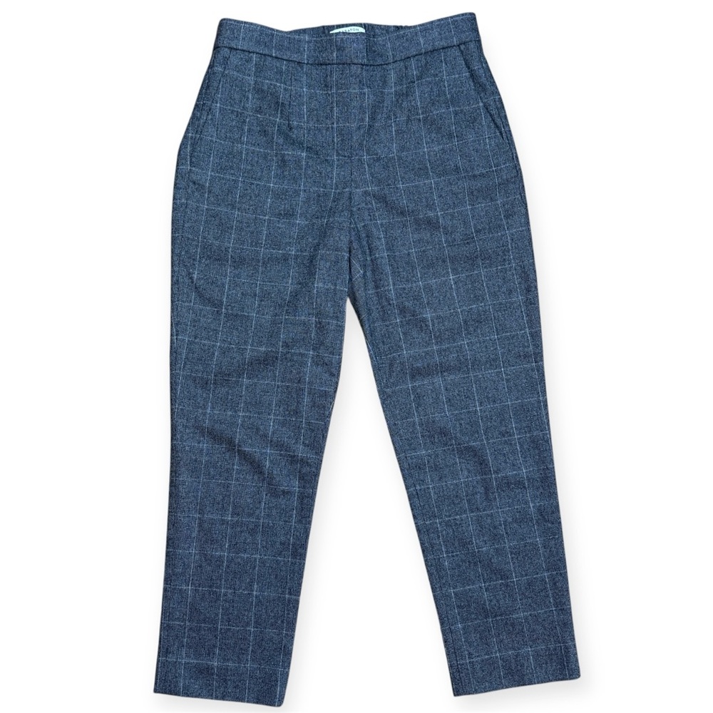 Babaton Aritzia Atelier Wool Cashmere Windowpane Plaid Crop Pant NWOT Charcoal